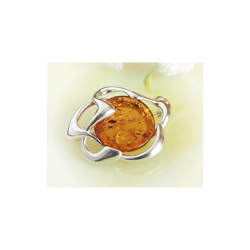 Bernstein Brosche Anstecknadel Silber 925 CY83 Bernstein Brosche Anstecknadel Silber 925 CY83