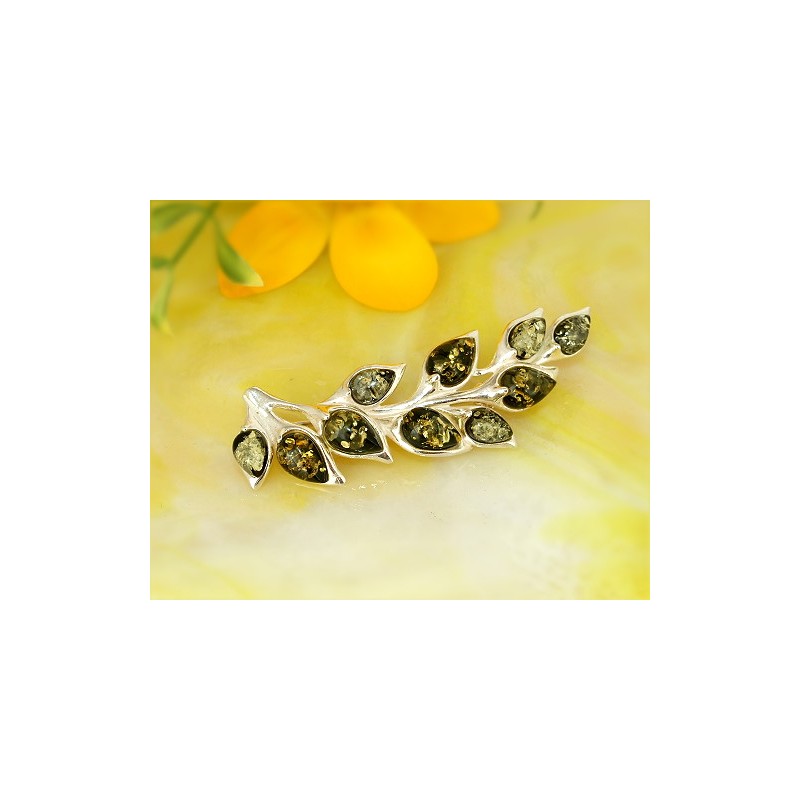 Bernstein Brosche Anstecknadel Silber 925 BO96 Bernstein Brosche Anstecknadel Silber 925 BO96