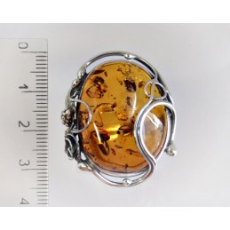 Bernstein Ring  18 mm Silber-925 HF299