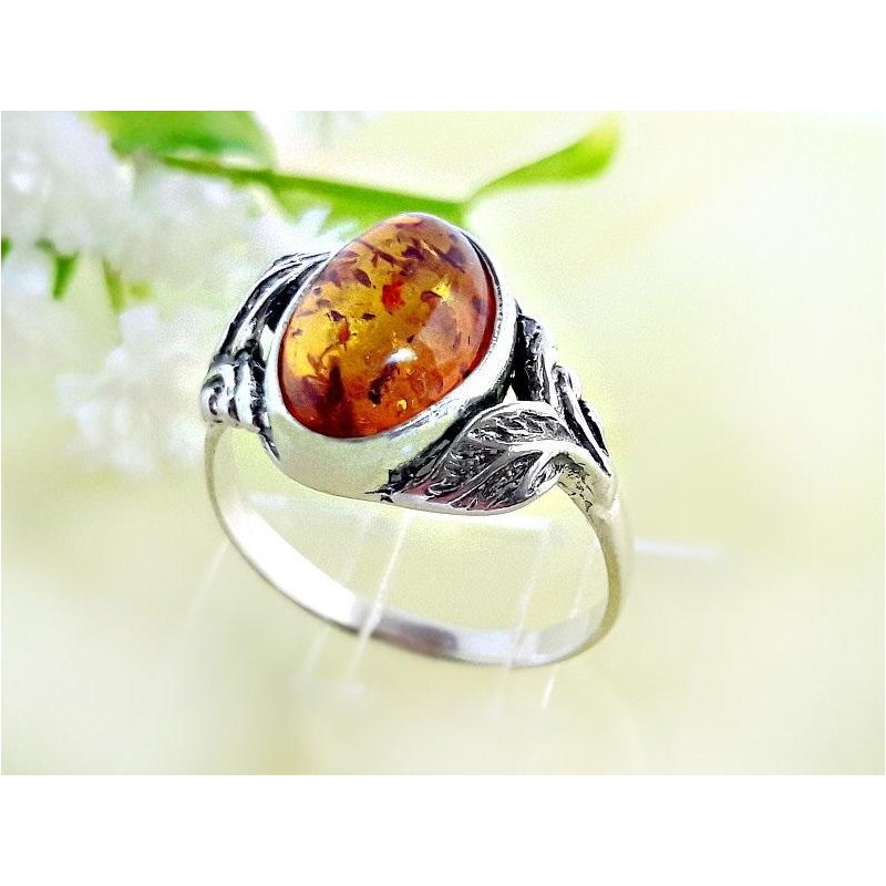 Bernstein Ring 17 - 21 mm Silber 925 BR332 Bernstein Ring 17 - 21 mm Silber 925 BR332