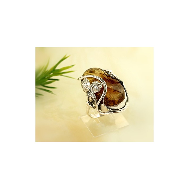 Bernstein Ring 19,5 mm Silber 925 CD28 Bernstein Ring 19,5 mm Silber 925 CD28