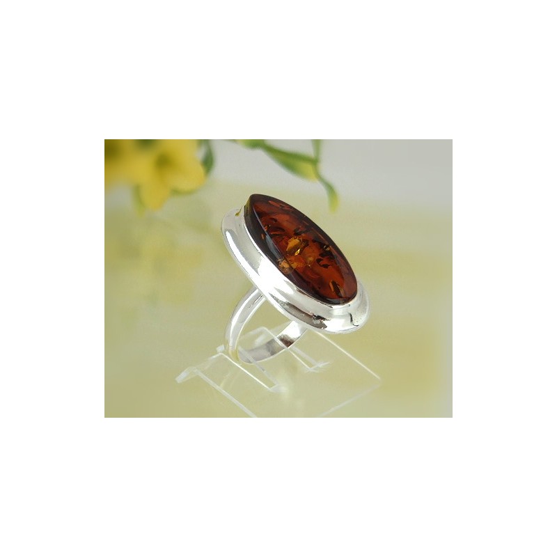 Bernstein Ring 16,5 mm Silber 925 CZ21 Bernstein Ring 16,5 mm Silber 925 CZ21