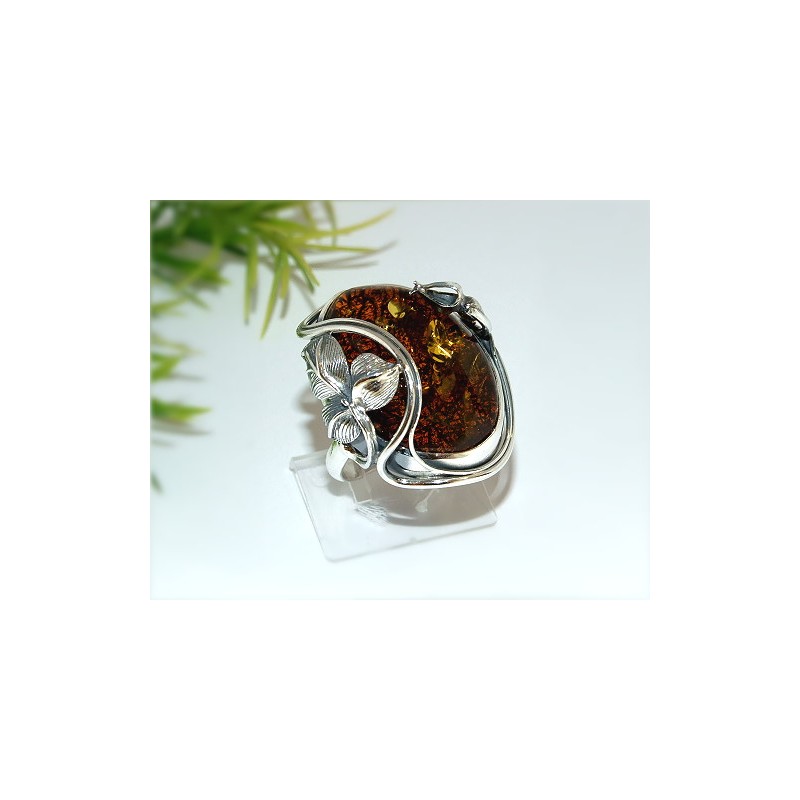 Bernstein Ring 19,5 mm Silber 925 HF29 Bernstein Ring 19,5 mm Silber 925 HF29