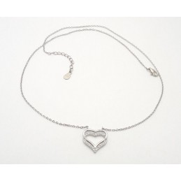 Herz Kette Silber 925 Silberkette 42 cm KB116