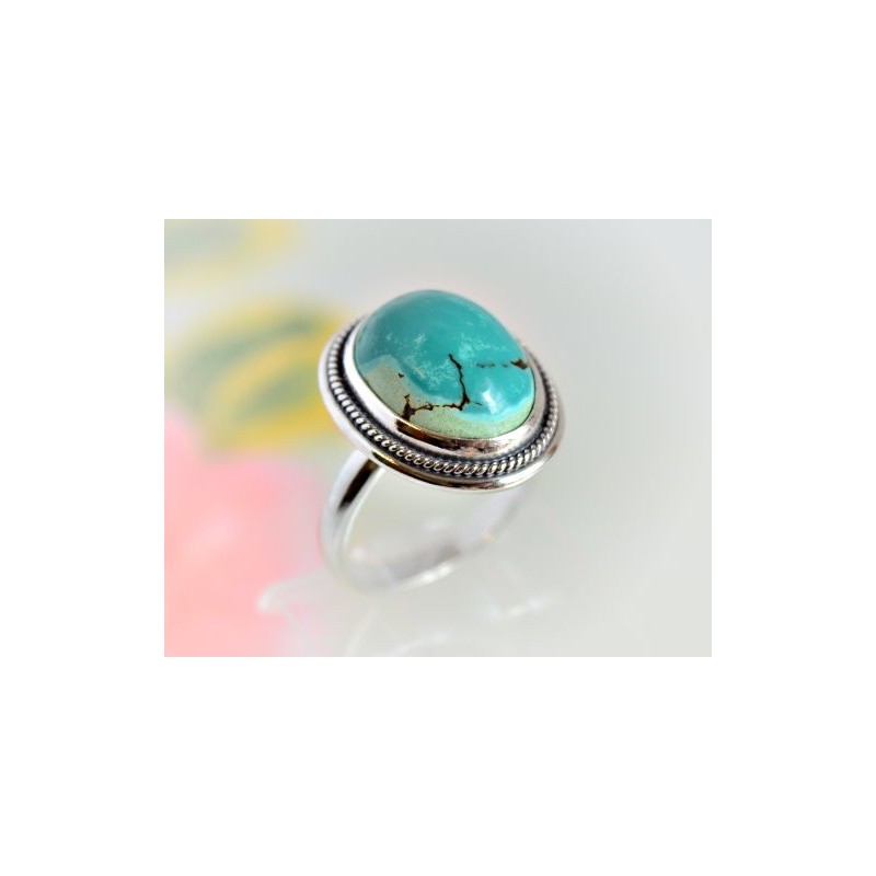 Türkis Ring 18 mm blau Silber 925 GZ97 Türkis Ring 18 mm blau Silber 925 GZ97