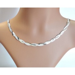 Halskette geflochten 45 cm Silber 925 Silberkette SD109