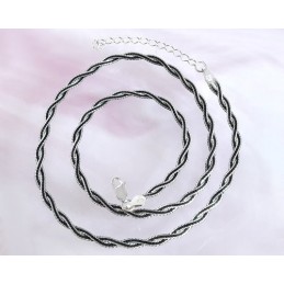 Halskette geflochten 45 cm Silber 925 Silberkette SD115