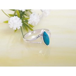 Türkis Ring Silber 925 oval blau GZ218