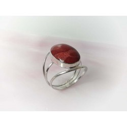 Silber Ring 925 mit Schaumkoralle rot KL232