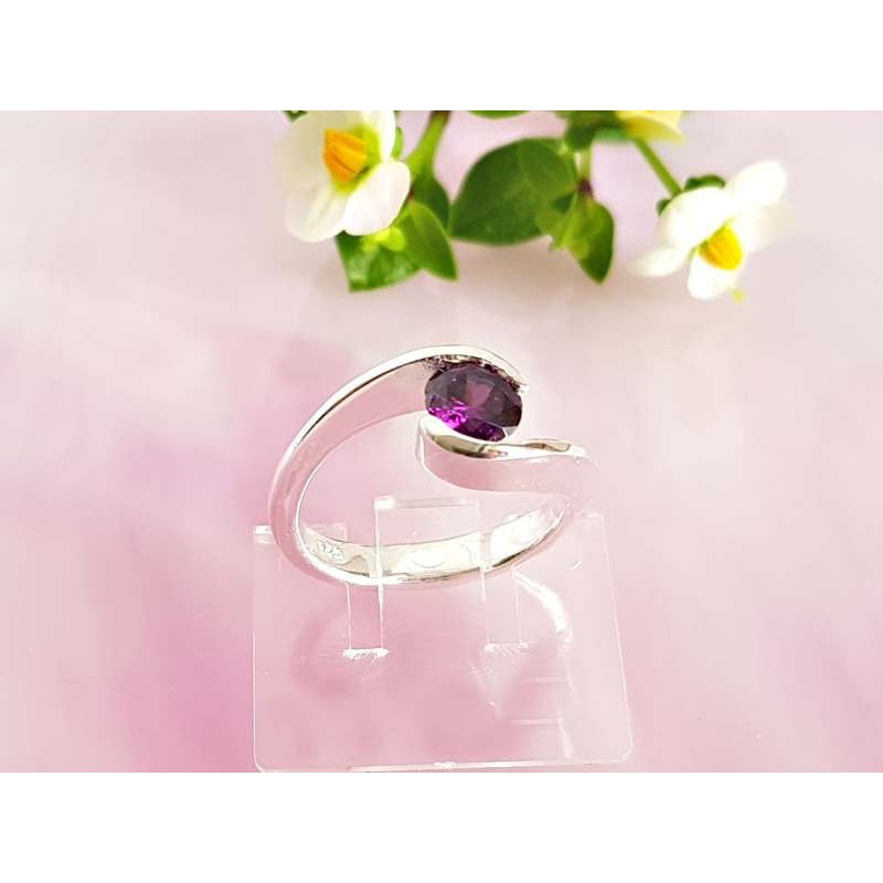 Silber Ring 925 mit Amethyst lila SS24