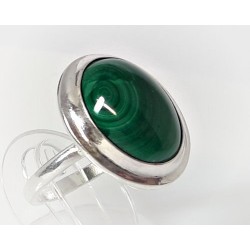Malachit Ring Silber 925  grün 17,5 mm SS112