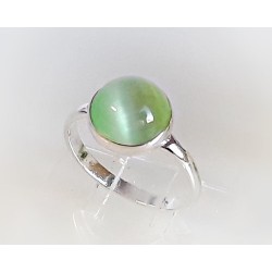 Katzenauge Ring Silber 925 grün 16,5-20,5 mm MS113