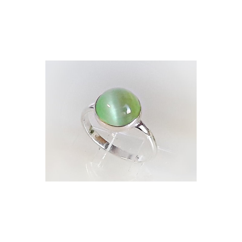 Katzenauge Ring Silber 925 grün 16,5-20,5 mm MS113