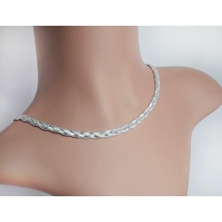 Halskette geflochten 6 mm Silber 925 Silberkette SD183