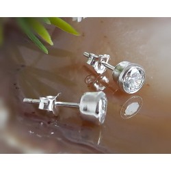 Ohrstecker mit Zirkonia Silber 925 Ohrringe SB173