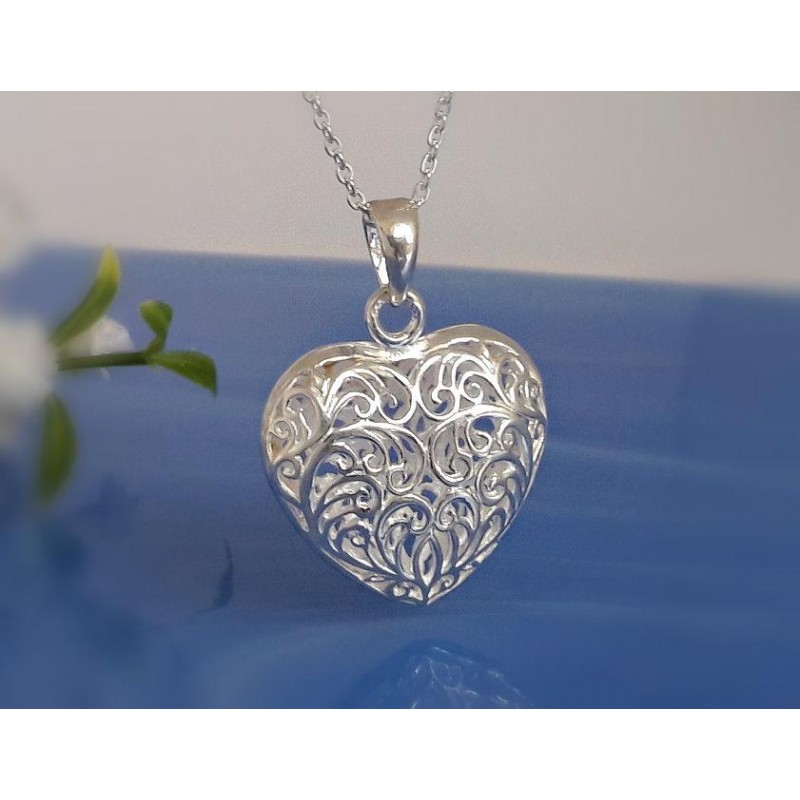 Herz Anhänger 3D Silber 925 MJ01 Herz Anhänger 3D Silber 925 MJ01