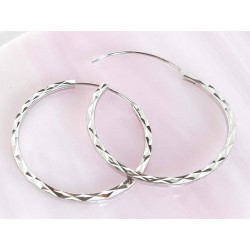 Creolen mit Muster Ø 30-60 mm Ohrringe Silber 925 SC247