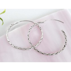 Creolen mit Muster Ø 30-60 mm Ohrringe Silber 925 SC247