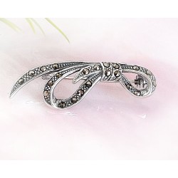 Brosche Silber 925 Anstecknadel mit Markasit SN06