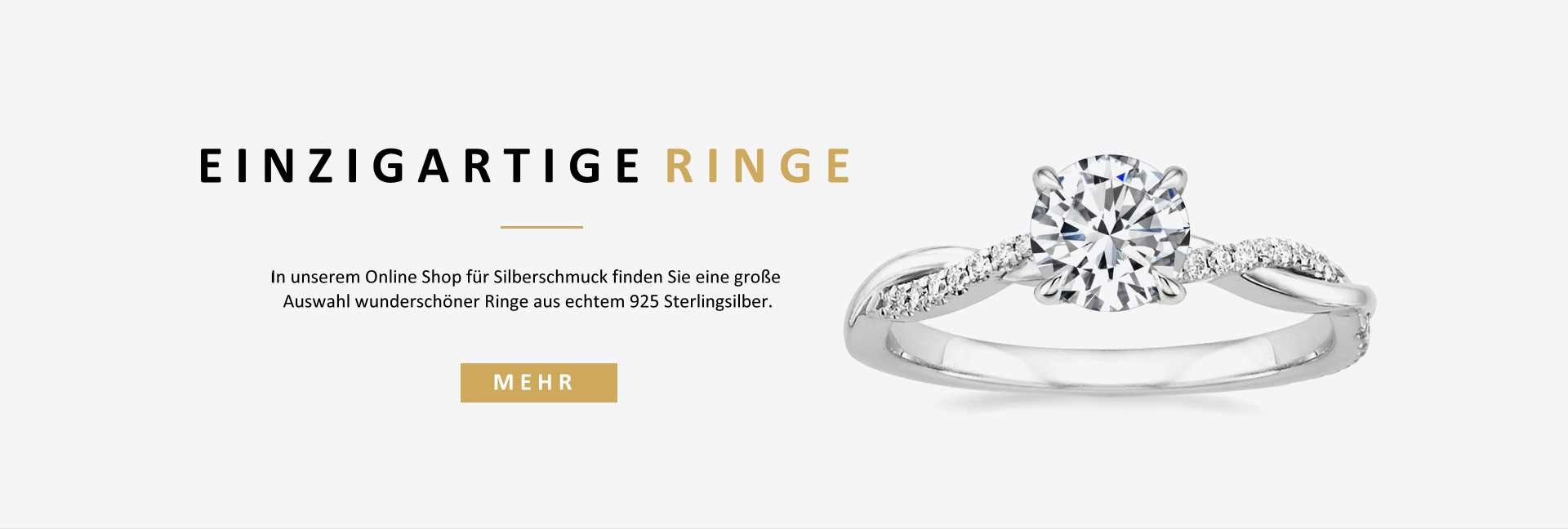 In unserem Online Shop für Silberschmuck finden Sie eine große Auswahl wunderschöner Ringe aus echtem 925 Sterlingsilber.