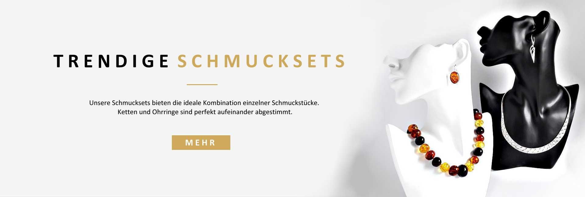 Unsere Schmuck Sets bieten die ideale Kombination einzelner Schmuckstücke. Ketten und Ohrringe sind perfekt auf einander abgestimmt.